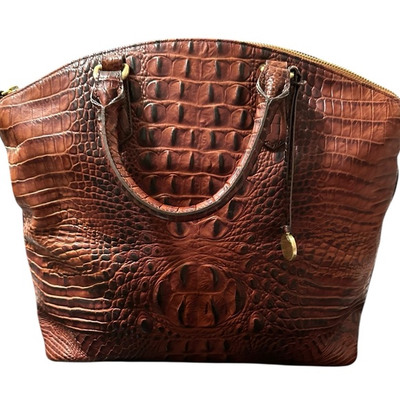 BRAHMIN Large Duxbury Crocodile-Embossed Dome Satchel NWT - Picture 2 of 9